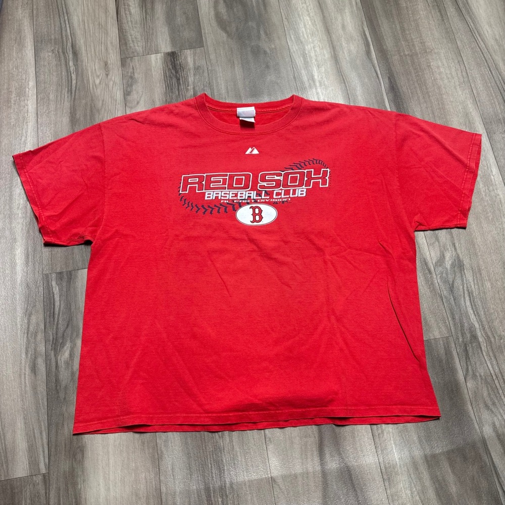 Majestic Boston Red Sox Baseball Club T-Shirt Red Mens 2XL AL East Division